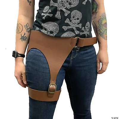 Leather Steampunk Gothic Western Gun Slinger  Belt/Holster Waist Adjustable Stra • $70