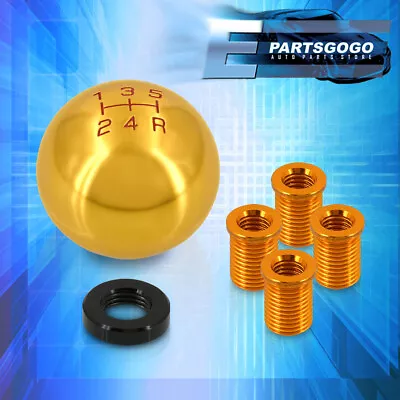 Shifter M10X1.5 Threaded 5-Speed Gear Box Ball Shift Knob Set Light Weight Gold • $11.99