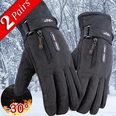 2 Pair Mens Women Winter Thermal Waterproof Ski Snowboarding Driving Warm Gloves • $15.99