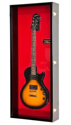 Guitar Display Case Black & Red Wood USA Cabinet Gibson Fender Taylor Martin 45  • $269.99