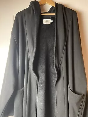 UGG Mens Robe Bathrobe Warm Lounge Wear Hooded Black Size L / XL Men No Belt • $7.99