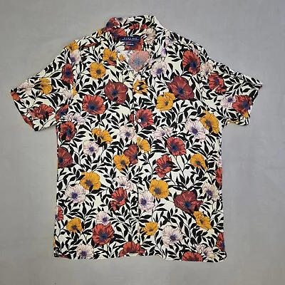 Zara Man Short Sleeve Button Up Shirt Size M Multicoloured Floral Print • $18