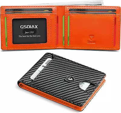 $27.77 • Buy Mens Wallet Bifold Leather Slim Wallets For Men W/ Money Clip RFID Card Holder