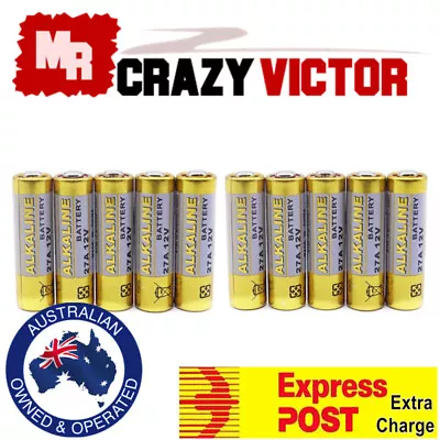 10x 27A 12V MN27 LR27 A27 L828 V27GA Garage Car Remote Alarm Alkaline Battery • $6.99