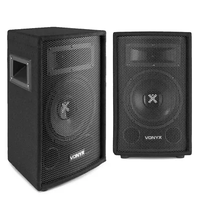 2x Vonyx 8  Inch Passive PA Speakers Disco DJ Sound Package 800W UK Stock • £115