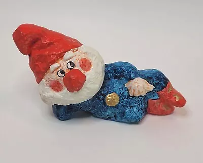 Vtg Reclining Dwarf/Gnome Christmas Figure Side Eye Red Hat & Boots 6  Japan? • $8.95