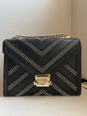 Michael Kors | Whitney Black & Gold Studded Shoulder Bag  • $48.85