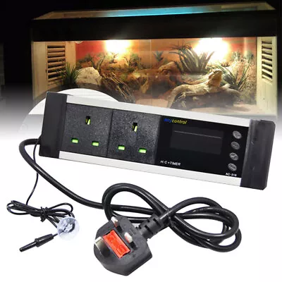 Digital Thermostat Reptile Snake Aquarium Day/Night Timer Temp Controller LCD • £25.95