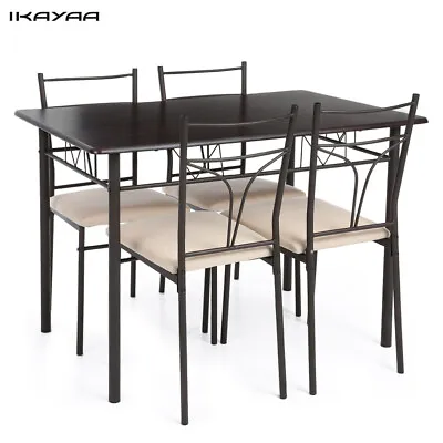 IKayaa Dining Table Set Kitchen Table With 4 Chairs Home Industrial Design C4Y2 • $139.99