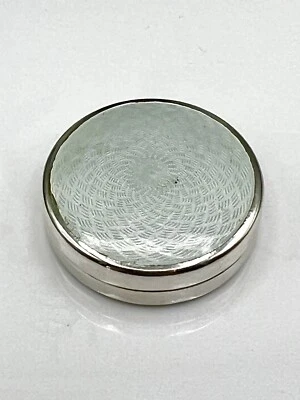 £149.99 • Buy Art Deco Hallmarked Solid Silver 935 & Guilloche Enamel Pill Box KOSCA