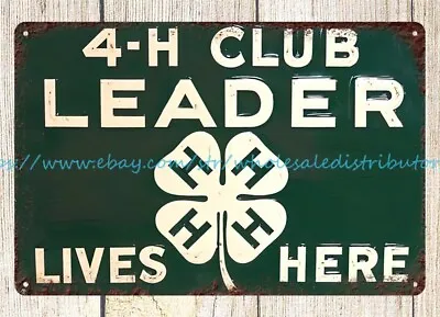 4-H Club Leader Lives Here Metal Tin Sign Buy Art Prints Online • $18.96