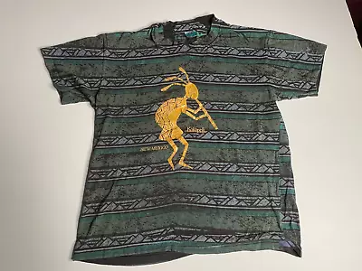 Vintage Kokopelli NM Graphic Tribal Aztec Print T Shirt Men Single Stitch Large • $16.99