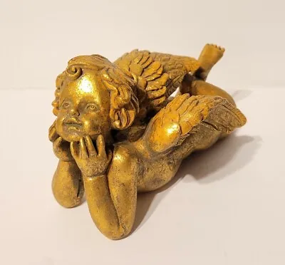 £67.93 • Buy Vintage Chrisdon Henri Studio Gold Cherub Angel Victorian Sculpture Figurine EUC