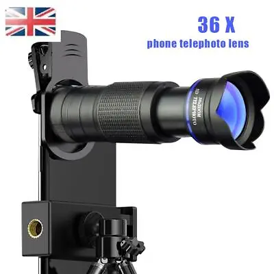 36X Phone Camera Telephoto Lens Zoom Macro Fisheye Wide Angle Lens For IPhone • £22.75