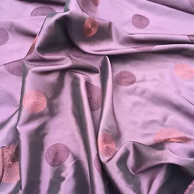 £4.99 • Buy Spotty Embroidery Shot Taffeta Fabric Silk Dress Material - AUBERGINE / PURPLE