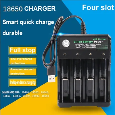 Universal Smart Battery Charger 4 Bay For Rechargeable Batteries 10440 18350  • £8.39