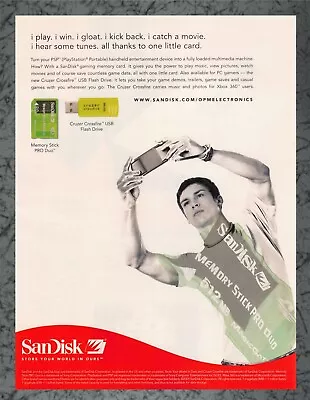 $9.95 • Buy SanDisk Memory Stick USD Flash Drive Xbox 360 Vintage 2005 Print Ad Art 