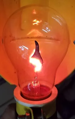 VINTAGE 1960s-70s FLICKER FLAME LIGHT BULB 1-WATT 120V A19 MEDIUM BASE WORKS • $25