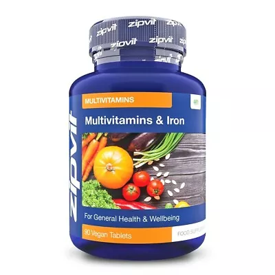 Zipvit Essential Multivitamins & Iron Vitamin C D & Iron 90 Vegan Tablets • £9.99