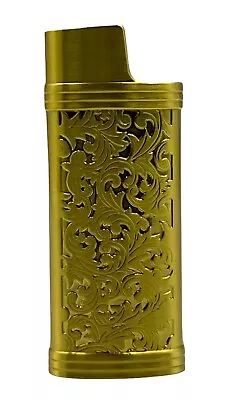 Gold Metal Lighter Case Cover Holder Sleeve Pouch For BIC Mini Lighter J25 • $8.95
