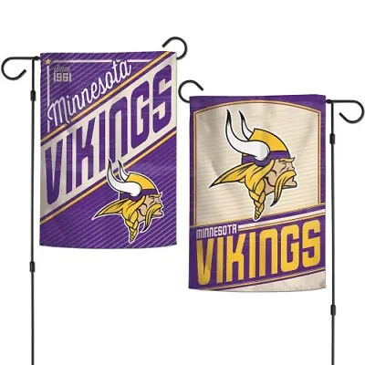  New NFL Minnesota Vikings Classic Retro Logo 2 Sided 12.5 X 18  Garden Flag • $13.50