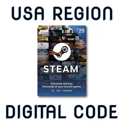 Steam Gift Card $20 USD Steam Wallet | USA Region • $39.99