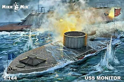 Civil War Ironclad USS Monitor Model Kit 361 Mm Scale 1/144 Mikro Mir 144-028 • $63.98