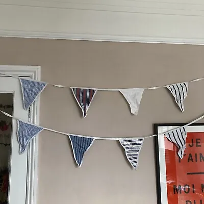 The Little White Company Jubilee UK Red White & Blue Nautical Fabric Bunting • £18