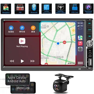 7  Double 2DIN Head Unit Car Stereo MP5 Player Touch Screen Radio FM Carplay GPS • $74.90