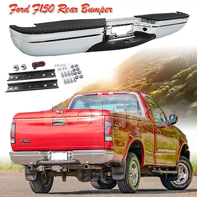 Fit For 1997-2004 Ford F-150 1997-1999 F-250 Rear Step Bumper Assembly Chrome • $249.99