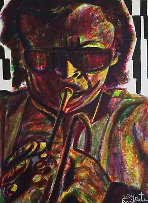 Miles Davis Trumpet Jazz Acrylic Painting 18 ×24  • $125