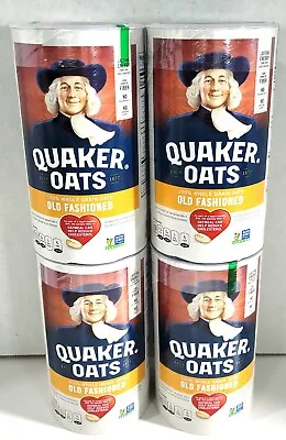 Lot Of 4 Canisters Of Quaker Oats Oatmeal  18oz Each - Old Fashioned Flavor • $21.79