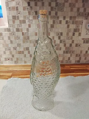 Vintage Glass Fish Italian Wine Bottle • $9.99