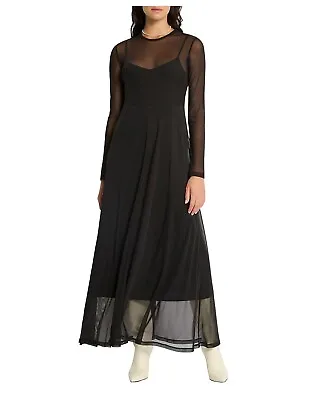 $150 • Buy NWT Sass & Bide Magnetic Mesh Dress Black Long Sleeve Maxi Length - 12 Rrp$320