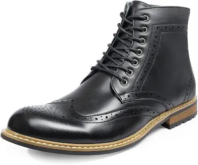 Men Classic Lace Up Oxford Shoes Leather Lining Ankle Motorcycle Boots BLACK • $34.19