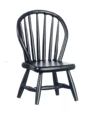 Dolls Houses Black Windsor Side Chair Miniature Kitchen Dining Room Furniture • $16.15