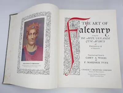 Hardcover THE ART OF FALCONRY Frederick II WOOD FYFE Branford BOOK 1955 637pp • $75