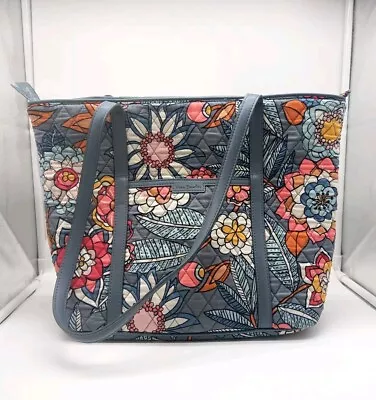 Vera Bradley Tropical Evening Quilted Tote Bag Inside/outside Storage • $23