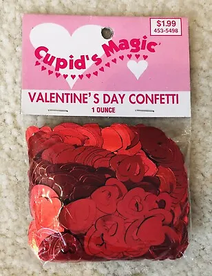 Vintage 1999 Valentine’s Day Confetti Cupid’s Magic 1 Oz Shiny Red Hearts Love • $6.99