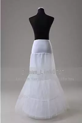 White 2 Hoop Fishtail Mermaid Skirt Wedding Bridal Crinoline Petticoat Slip • $25.99