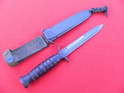 Original WWII US M3 Imperial Fighting Trench Knife Dagger M8 Scabbard B.M. Co. • $450