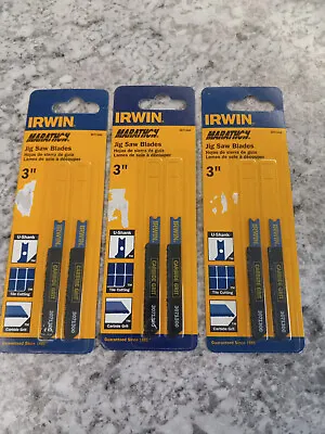 Irwin Marathon 3  Carbide Grit Jig Saw Cutting Blades U-Shank 3-Packs • $19.99