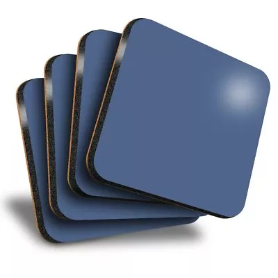 £7.99 • Buy Set Of 4 Square Coasters - Navy Blue Colour Block  #45840