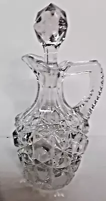 Vintage EAPG Clear Pressed Glass Cruet Oil / Vinegar Decanter With Stopper 7   • $9.99