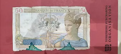 50 Franc 1938 Bank Note • £10