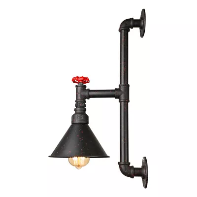 Industrial Vintage Wall Sconce Steampunk Outdoor Wall Light With Red Valve • $54.99