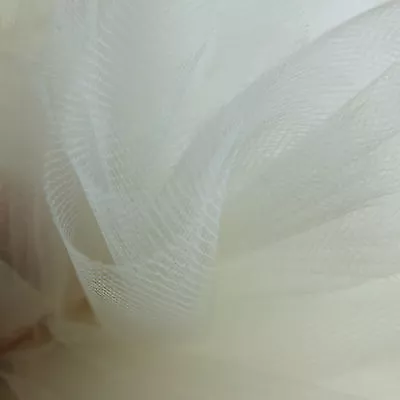 Ivory Off White Bridal Tulle Veil Fabric 300cm Wide -  Fine Net - By The Metre   • £5.25