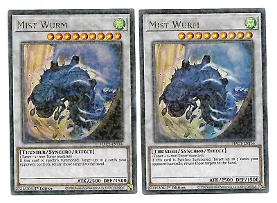 YUGIOH - 2x Mist Wurm - (Duel Terminal Ultra Rare - 1st Ed - HAC1-EN166) - NM • $22.73