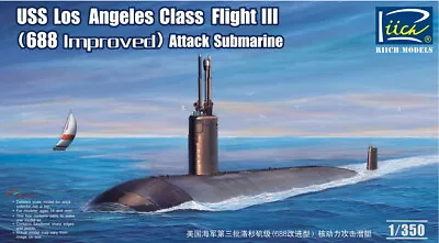 Riich Models 1/350 USS Los Angeles Class Flight III Attack Submarine • $14.77