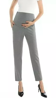 Maternity Wear To Work Alina Mae Size XL Gray  Dress Pants Adjustable Waist • $19.99